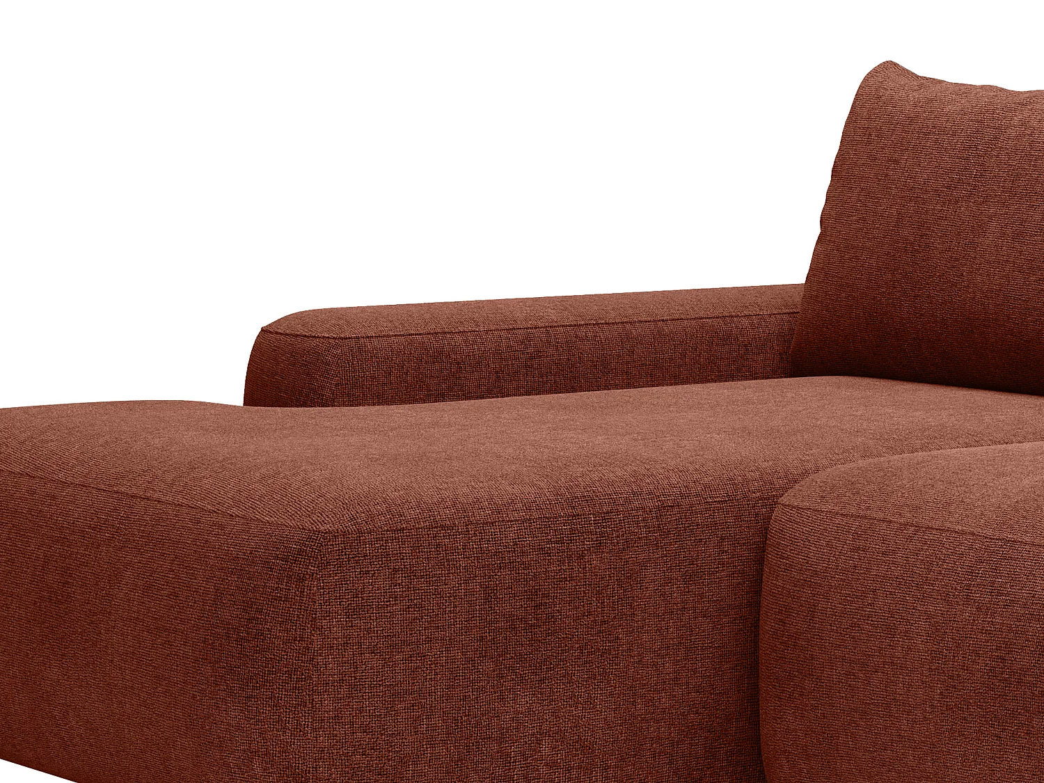 Divano letto angolo a sinistra in Tessuto testurizzato Terracotta - DAVISO