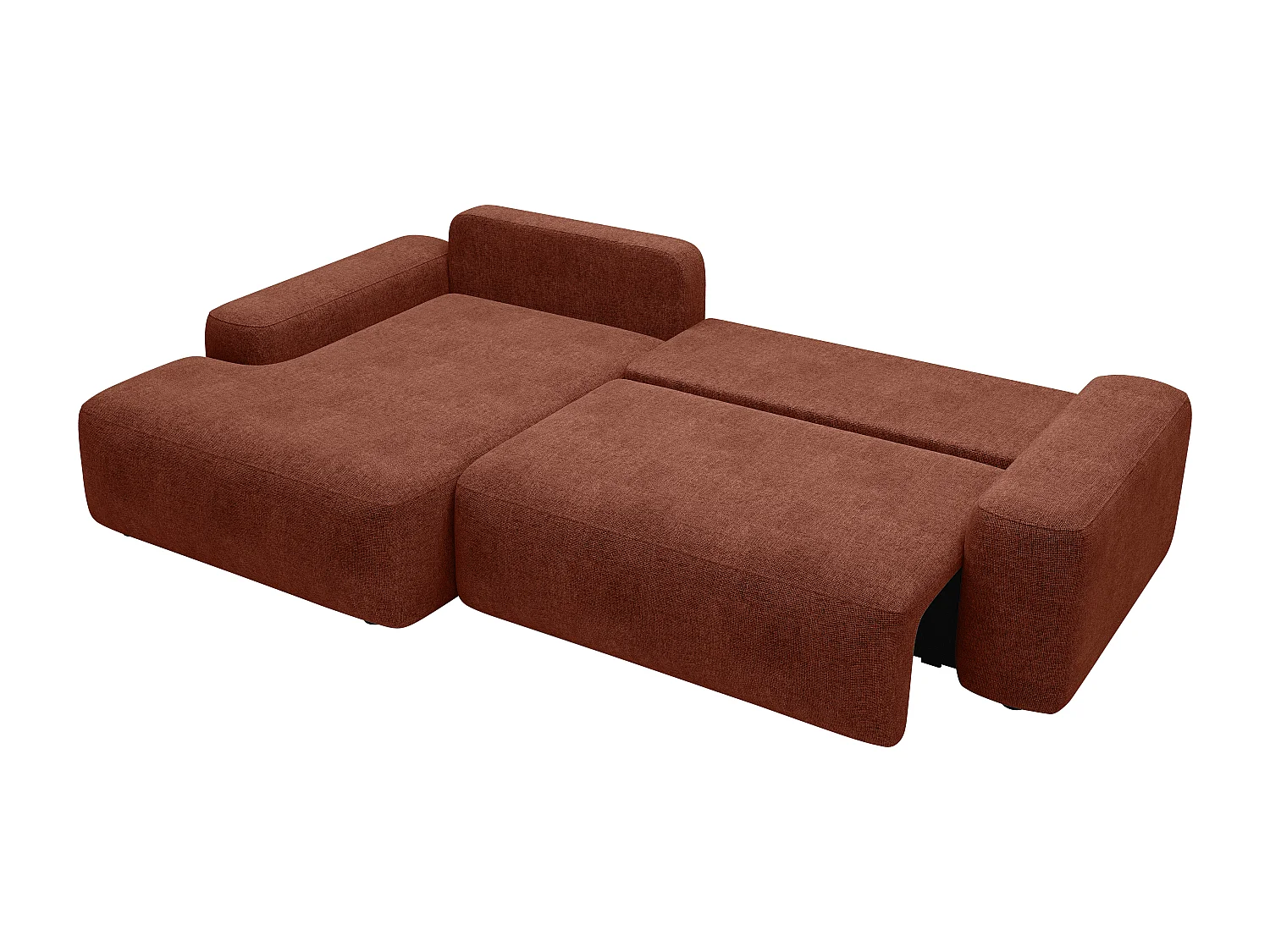 Divano letto angolo a sinistra in Tessuto testurizzato Terracotta - DAVISO