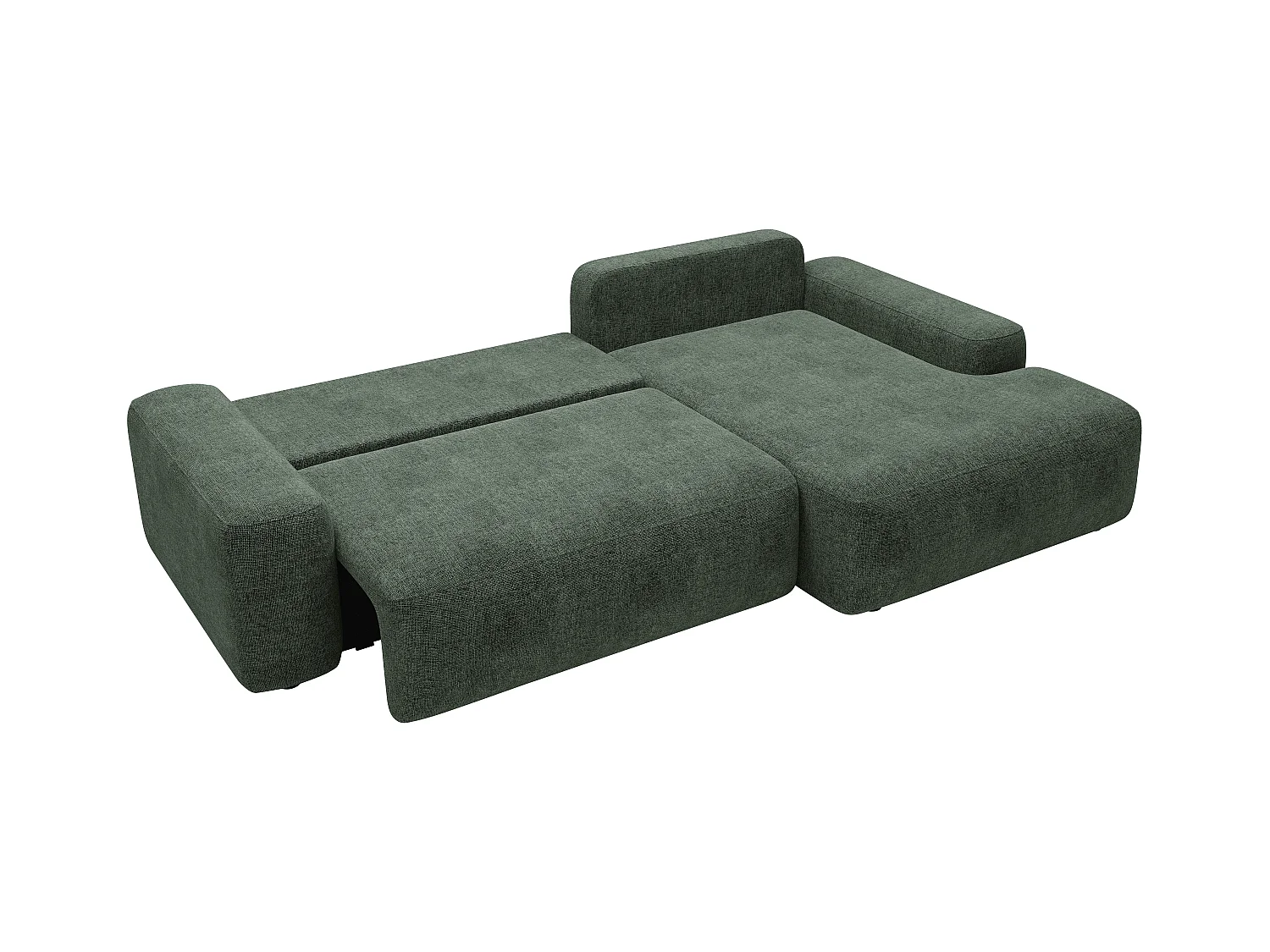 Divano letto in Tessuto testurizzato Verde - Angolo a destra - DAVISO