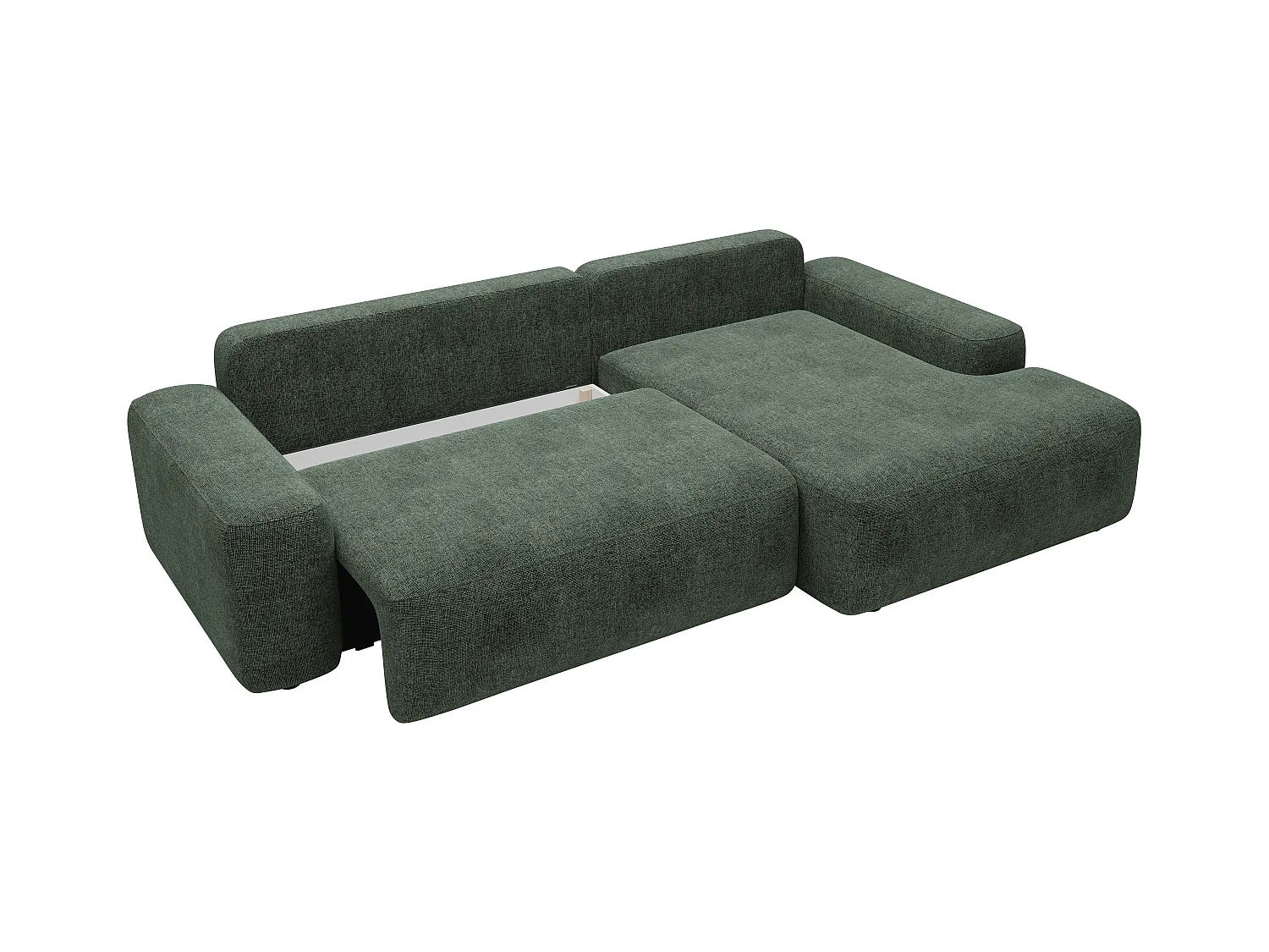 Divano letto in Tessuto testurizzato Verde - Angolo a destra - DAVISO