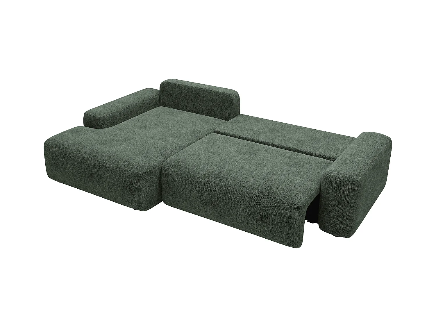 Ecksofa mit Schlaffunktion - Ecke links - Strukturstoff - Grün - DAVISO