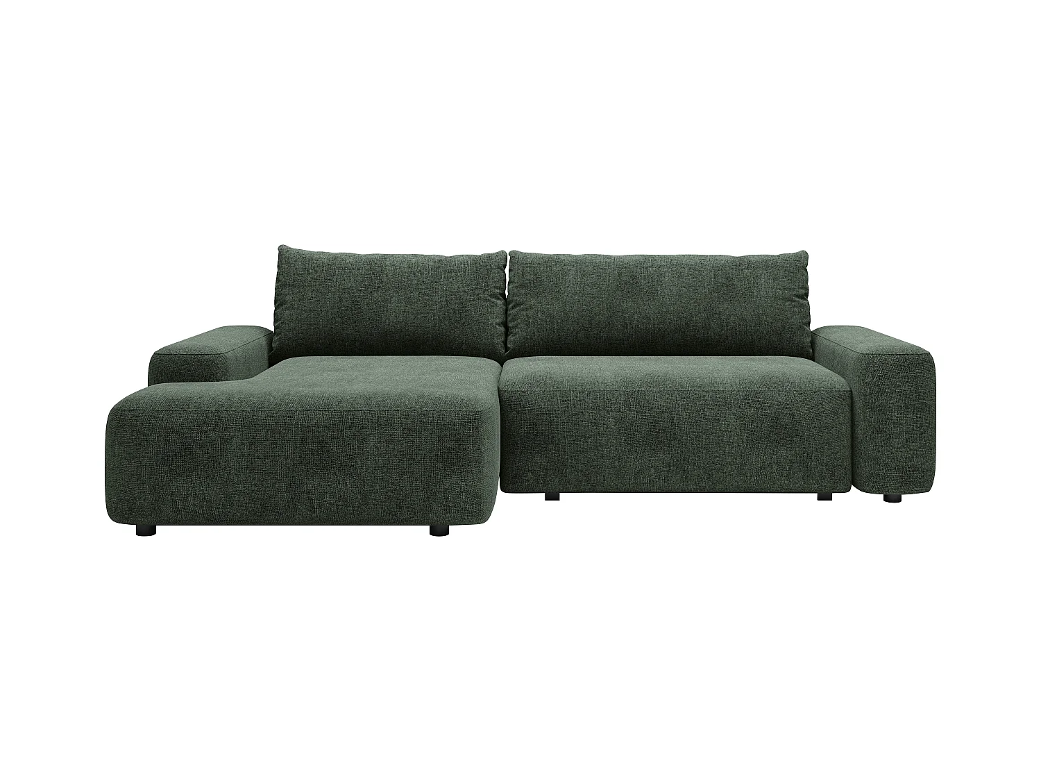 Ecksofa mit Schlaffunktion - Ecke links - Strukturstoff - Grün - DAVISO