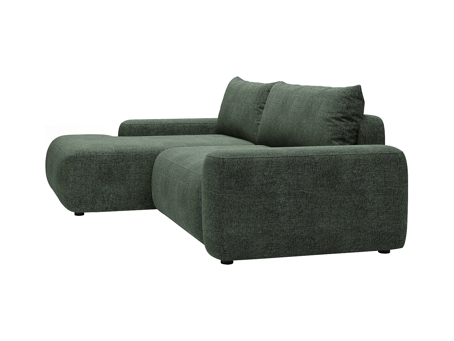 Ecksofa mit Schlaffunktion - Ecke links - Strukturstoff - Grün - DAVISO