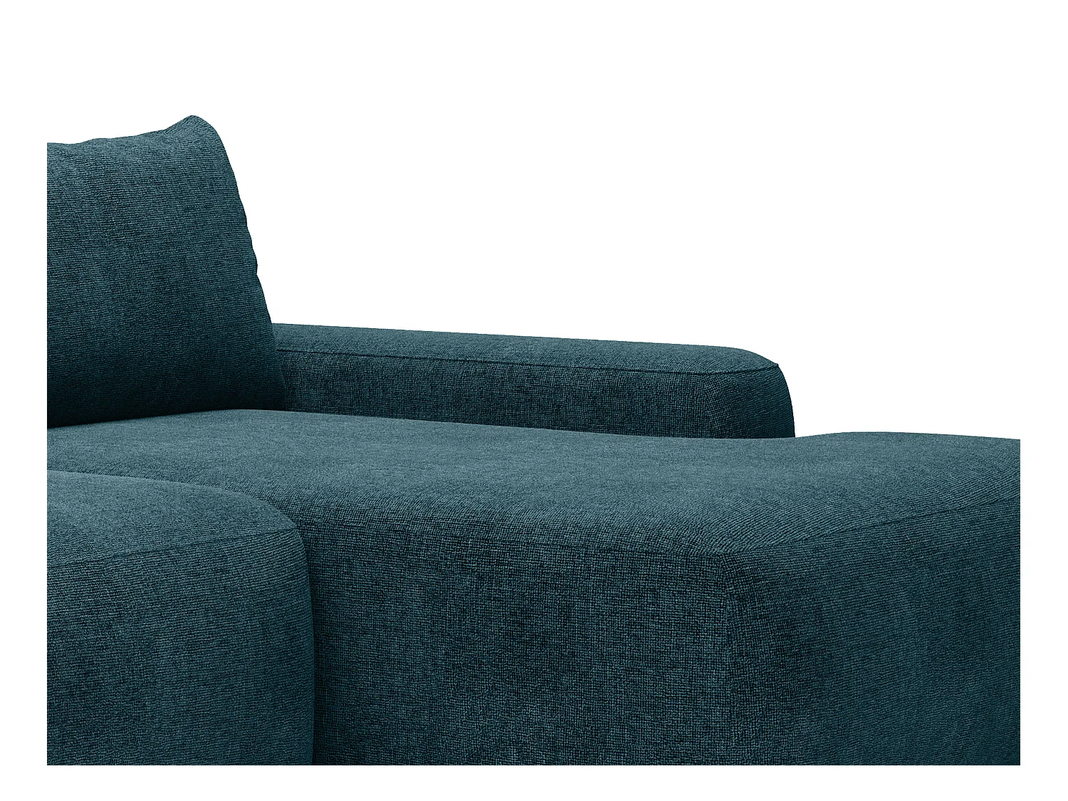 Ecksofa mit Schlaffunktion - Ecke rechts - Strukturstoff - Blau - DAVISO