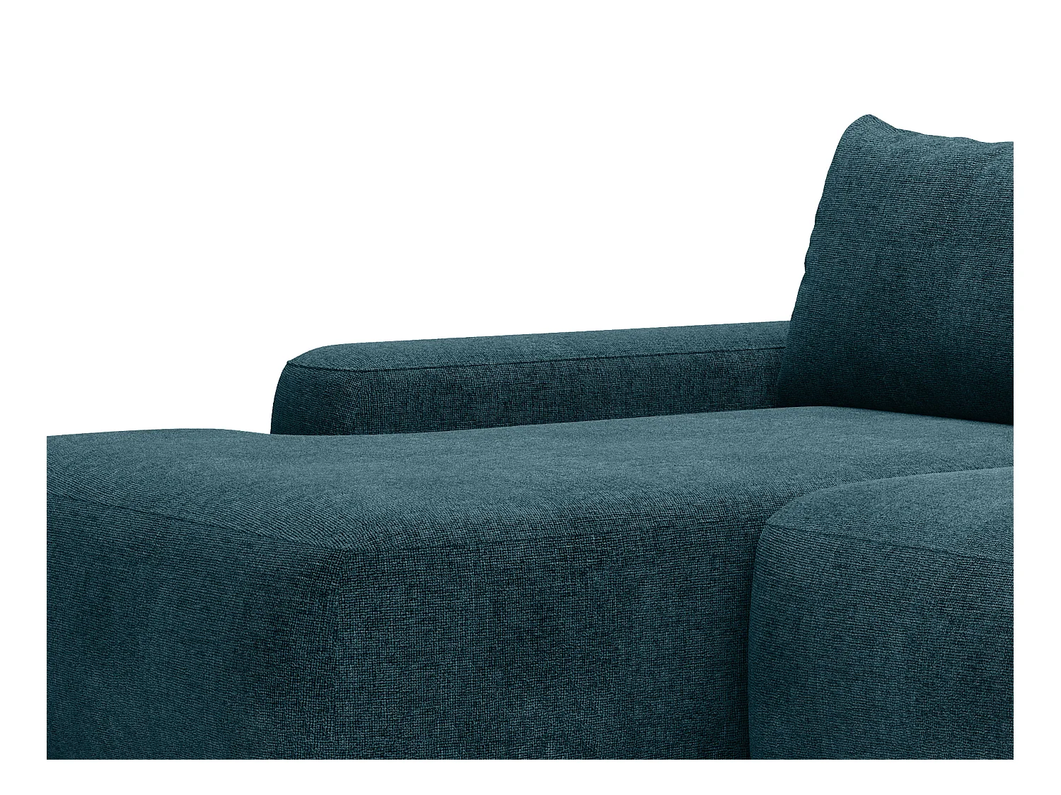 Canapé d'angle gauche convertible en tissu texturé bleu DAVISO