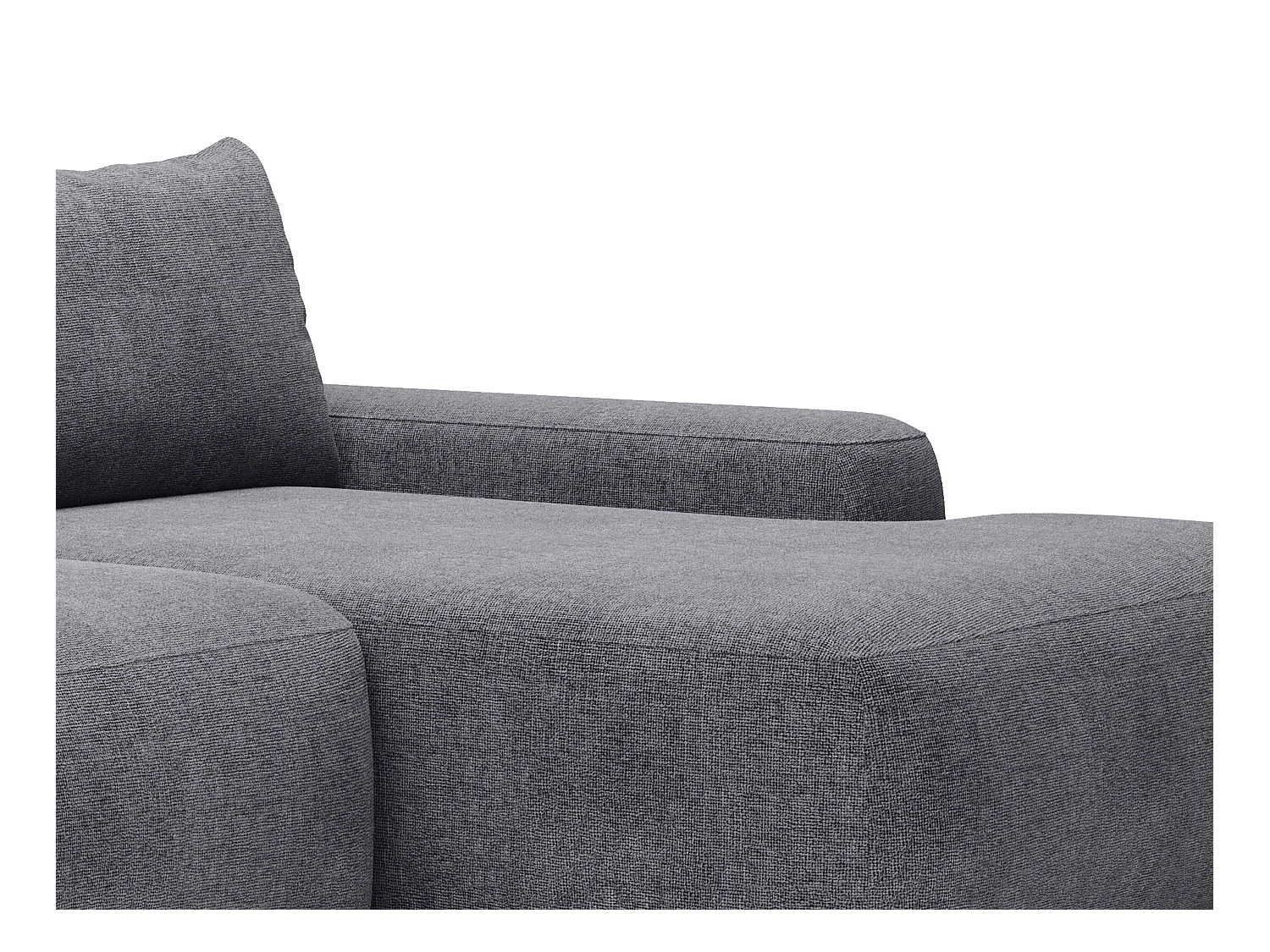 Canapé d'angle droit convertible en tissu texturé gris DAVISO