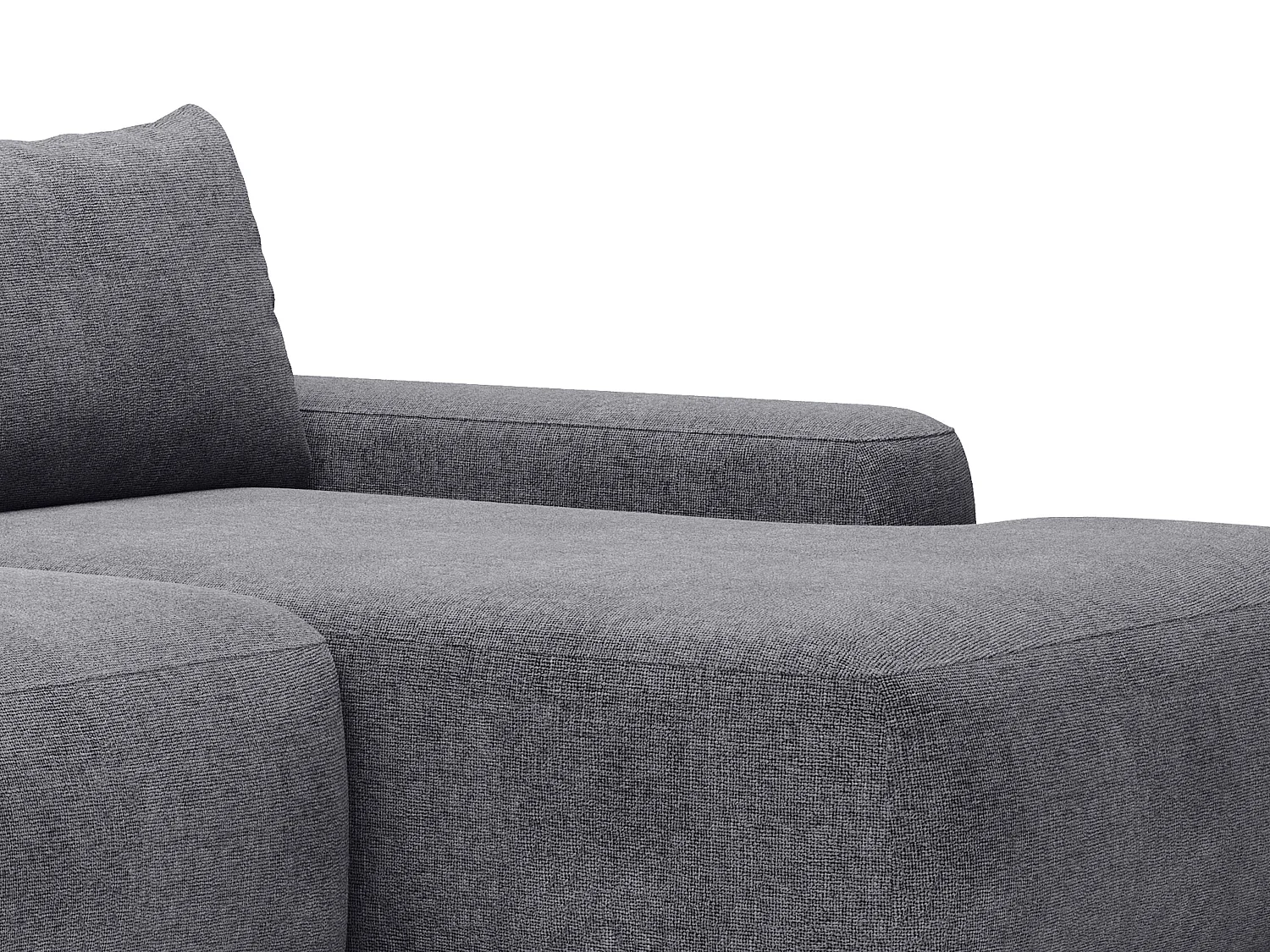 Höger hörnkonvertibel soffa i grått texturerat tyg DAVISO