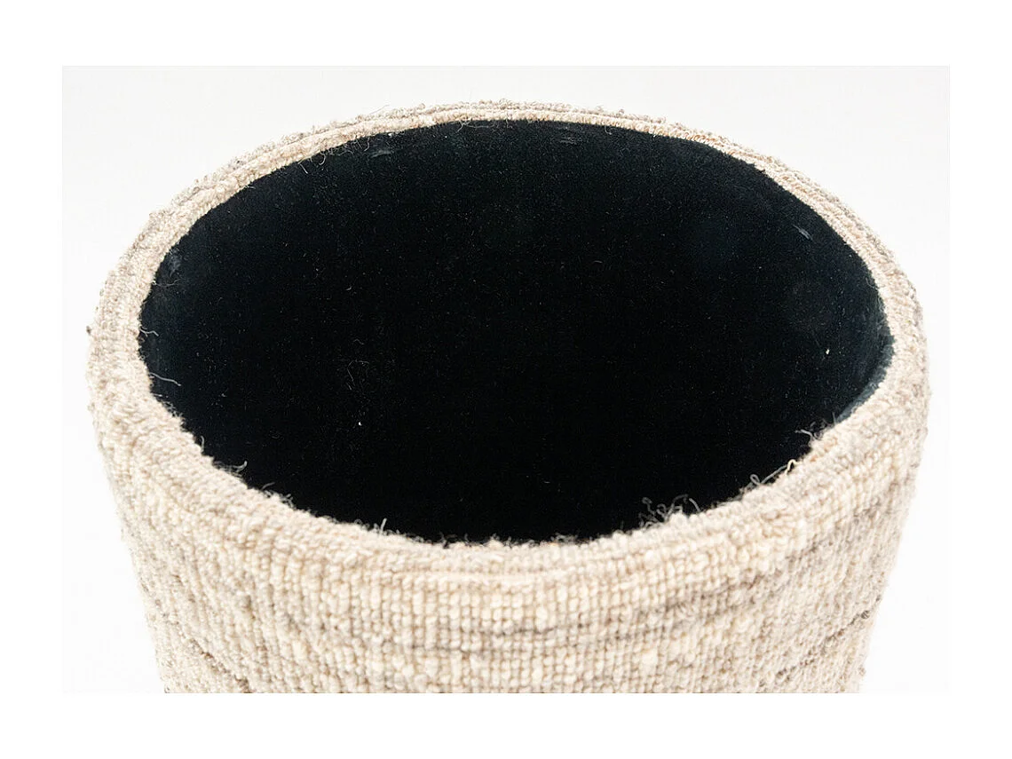 Pouf / coffre bouclette en laine
