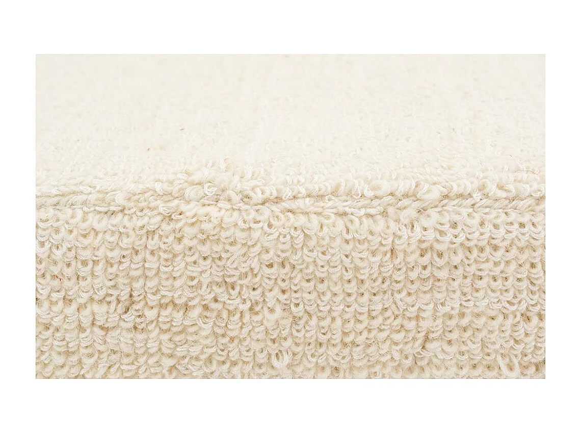 Pouf blanc tissu bouclettes L 40 cm