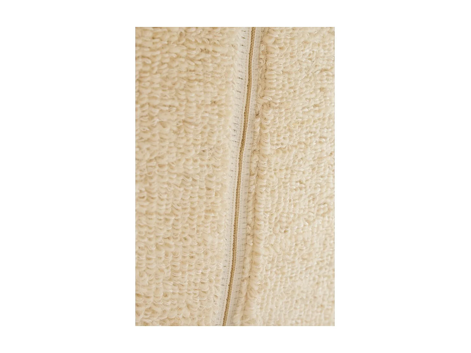 Pouf blanc tissu bouclettes L 40 cm