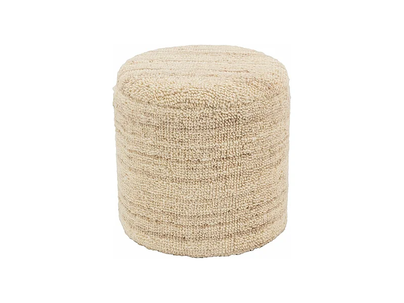 Pouf / coffre en laine bouclette Petit