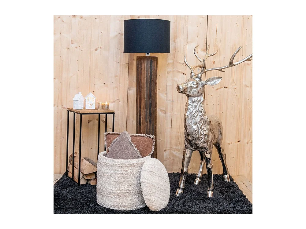 Pouf / coffre en laine bouclette Petit