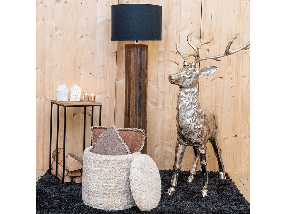 Pouf / coffre en laine bouclette Petit