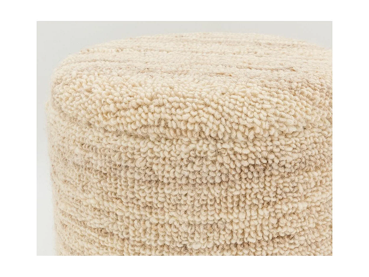Pouf / coffre en laine bouclette Petit