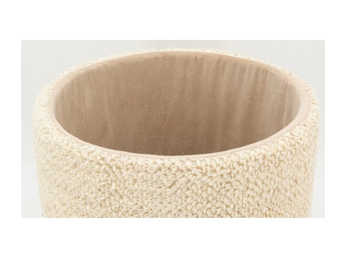 Pouf / coffre en laine et manguier