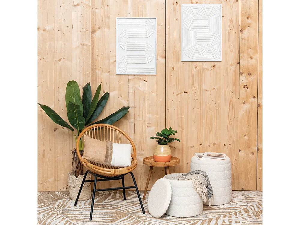 Pouf / coffre en bouclette Grand