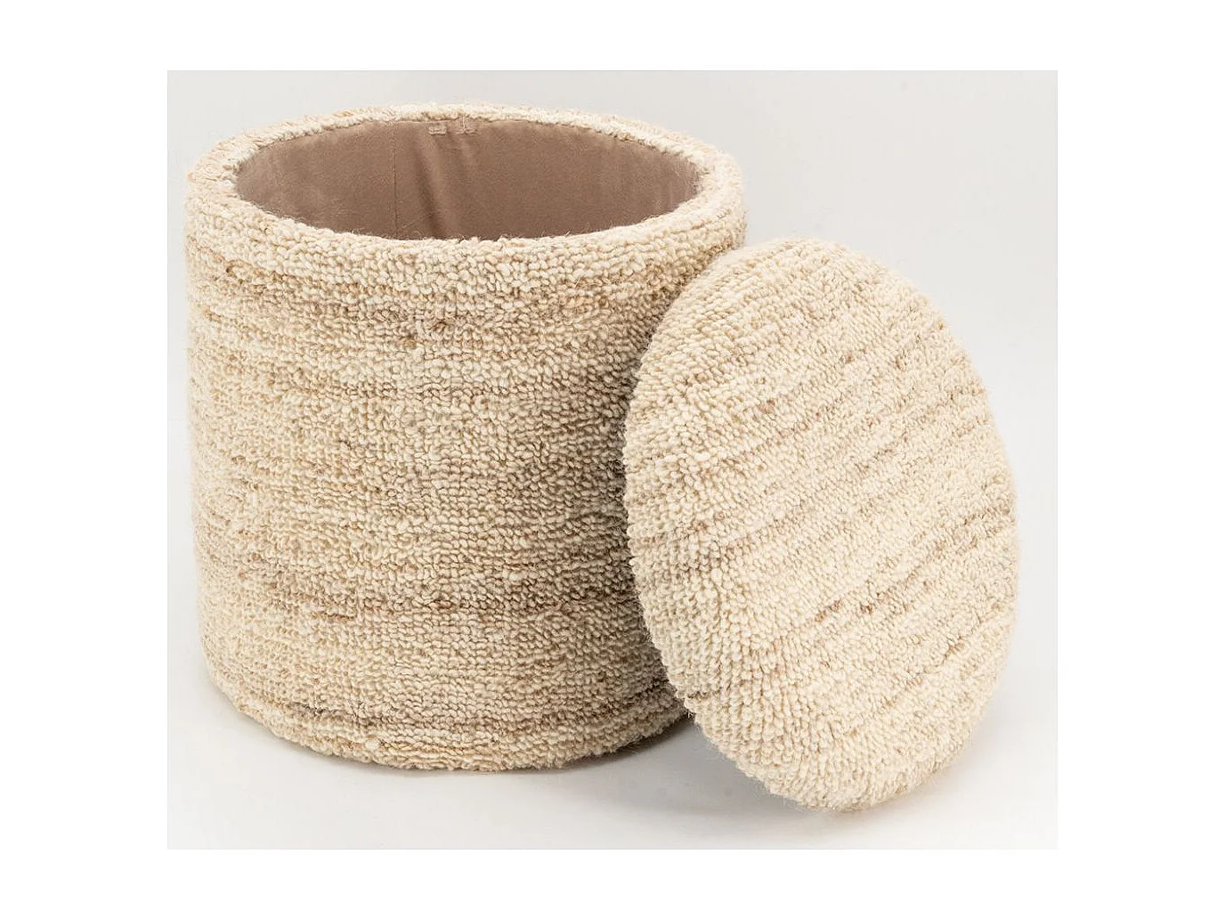 Pouf / coffre en laine bouclette Grand