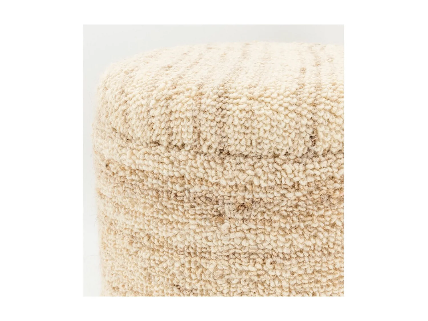 Pouf / coffre en laine bouclette Grand