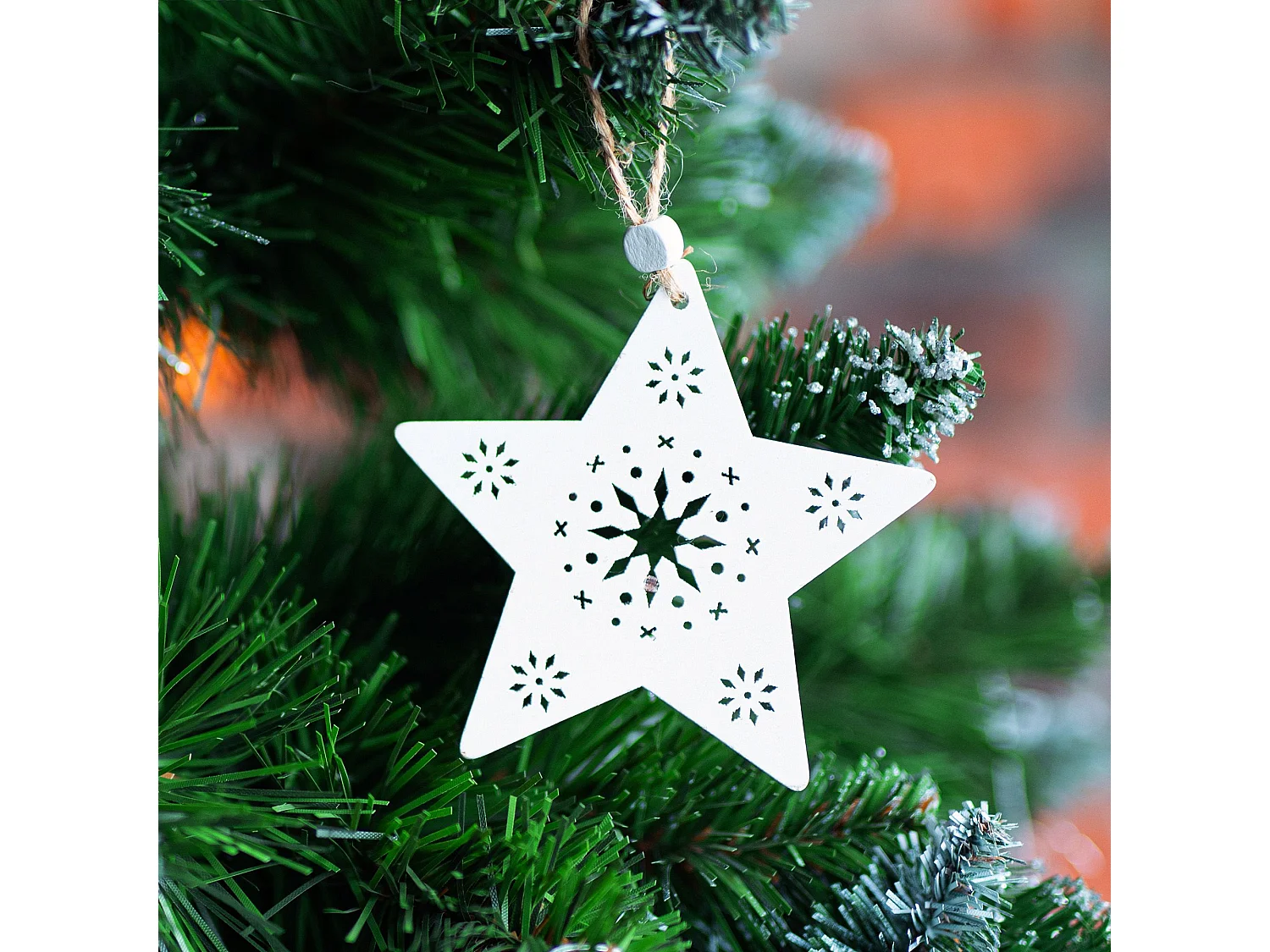 Cintres pour Sapin de Noël Blanc 6 Pièces Décorations Arbre Noël 300878