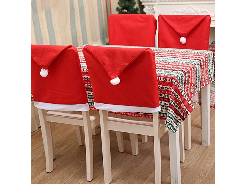 HOUSSE DE CHAISE BONNET DE PÈRE NOËL  380667 6PCS DARK RED