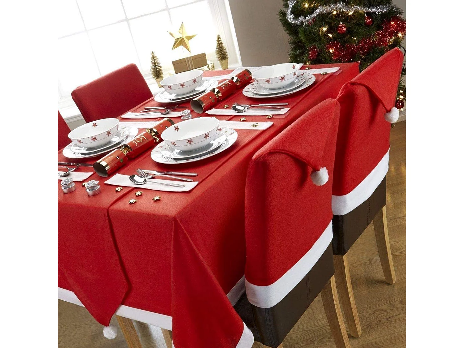 HOUSSE DE CHAISE BONNET DE PÈRE NOËL  380667 6PCS DARK RED