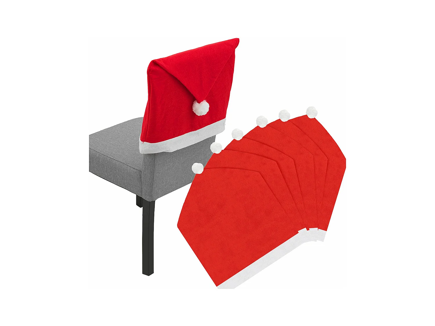 HOUSSE DE CHAISE BONNET DE PÈRE NOËL  380667 6PCS DARK RED