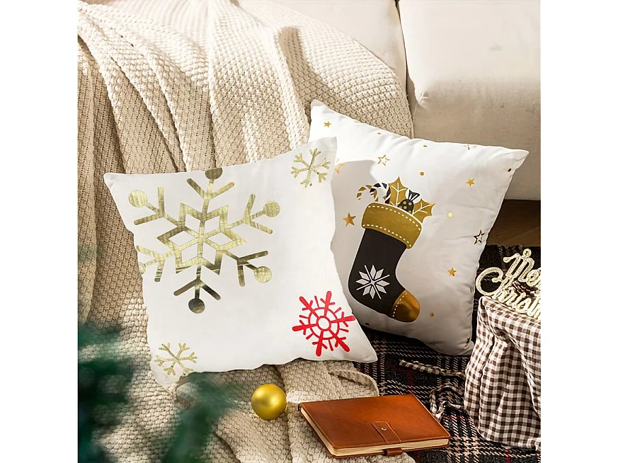 HOUSSE DE COUSSIN DE NOËL BC19 45X45 WHITE
