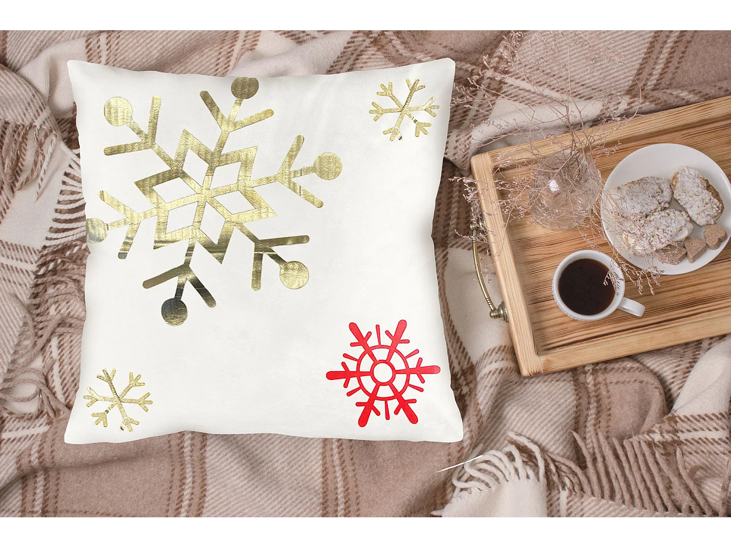 HOUSSE DE COUSSIN DE NOËL BC19 45X45 WHITE