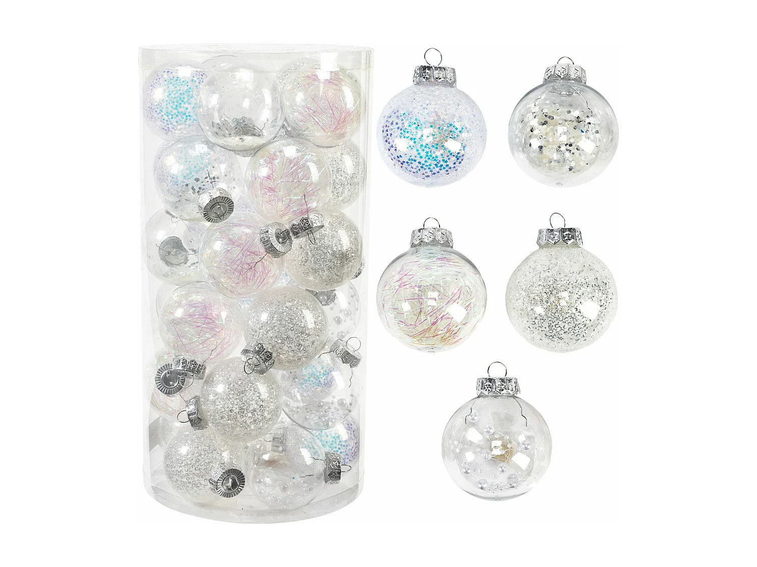 BOULES DE NOËL  SYSD1688-058 30PCS WHITE