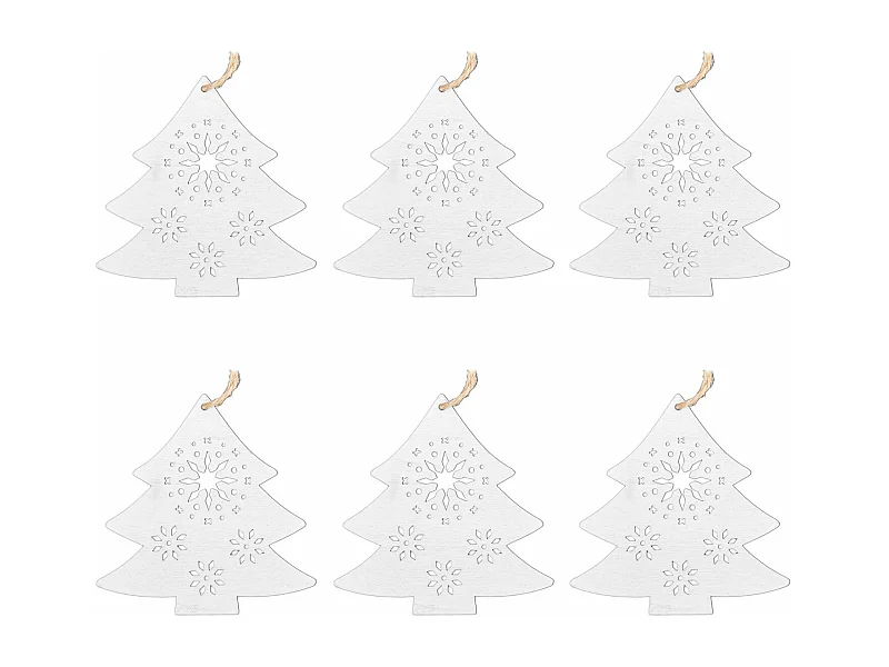 Cintres pour Sapin de Noël Blanc 6 Pièces Décorations Arbre Noël 300878