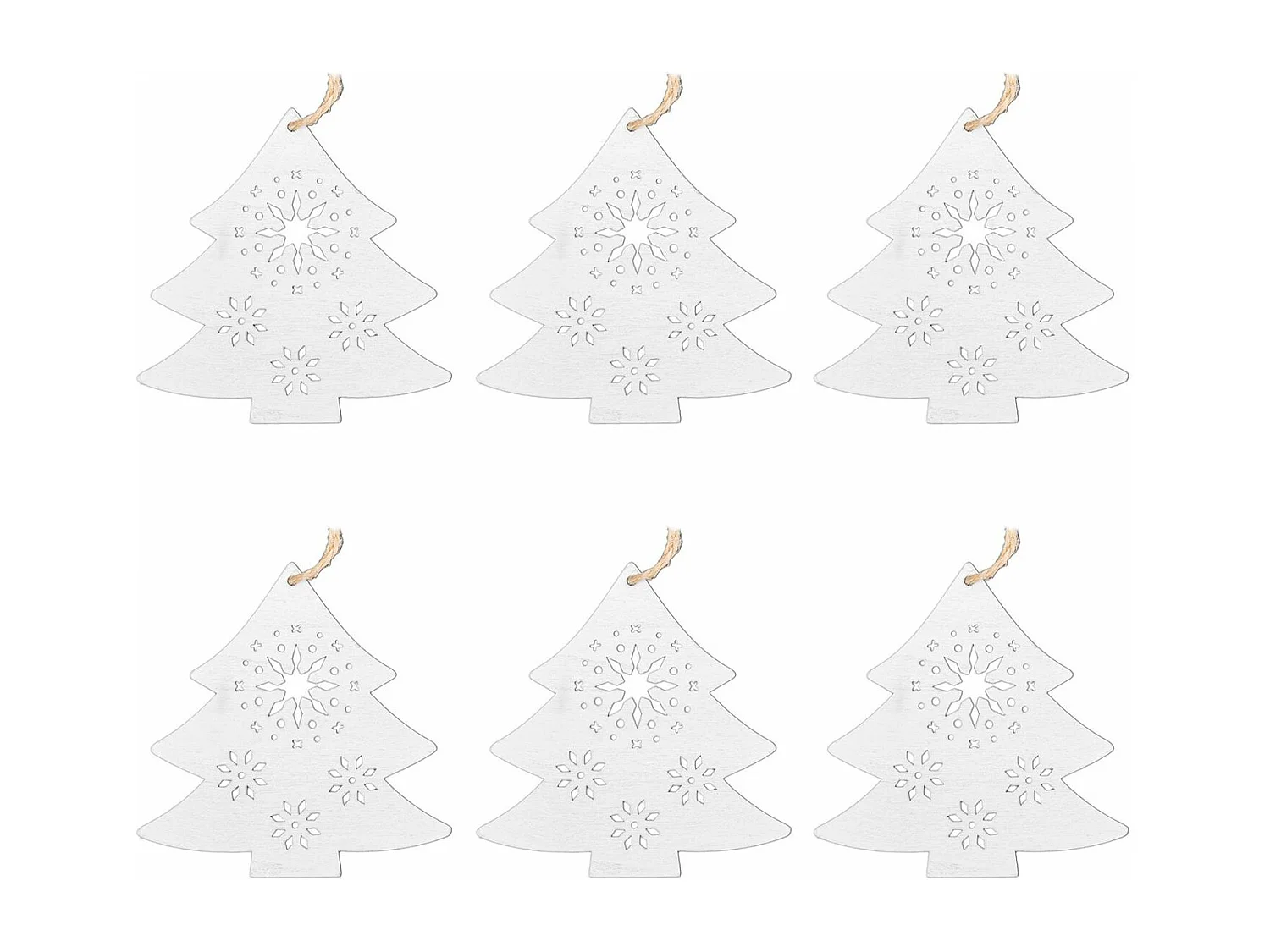 Cintres pour Sapin de Noël Blanc 6 Pièces Décorations Arbre Noël 300878