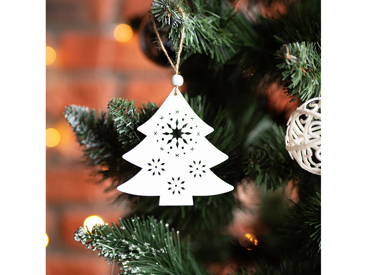 Cintres pour Sapin de Noël Blanc 6 Pièces Décorations Arbre Noël 300878