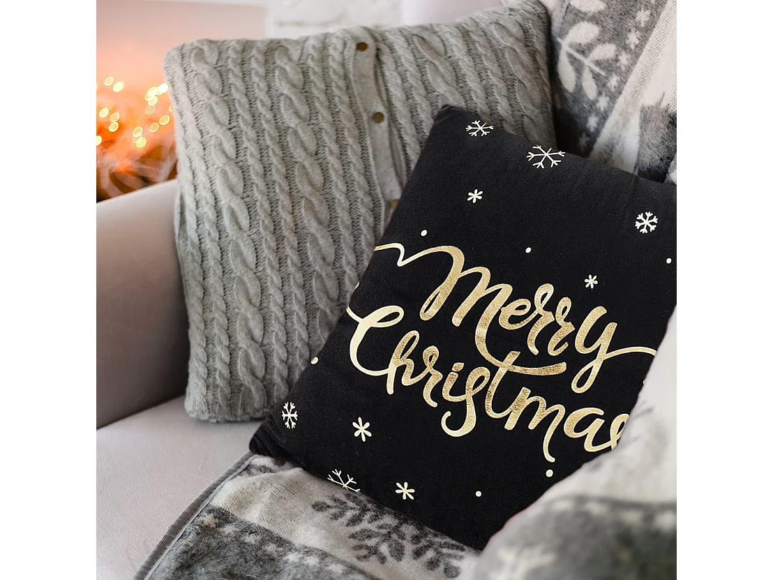 HOUSSE DE COUSSIN DE NOËL  BC25 45X45 BLACK