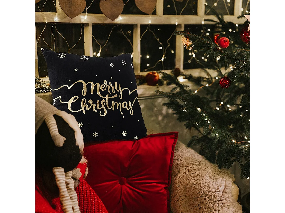 HOUSSE DE COUSSIN DE NOËL  BC25 45X45 BLACK