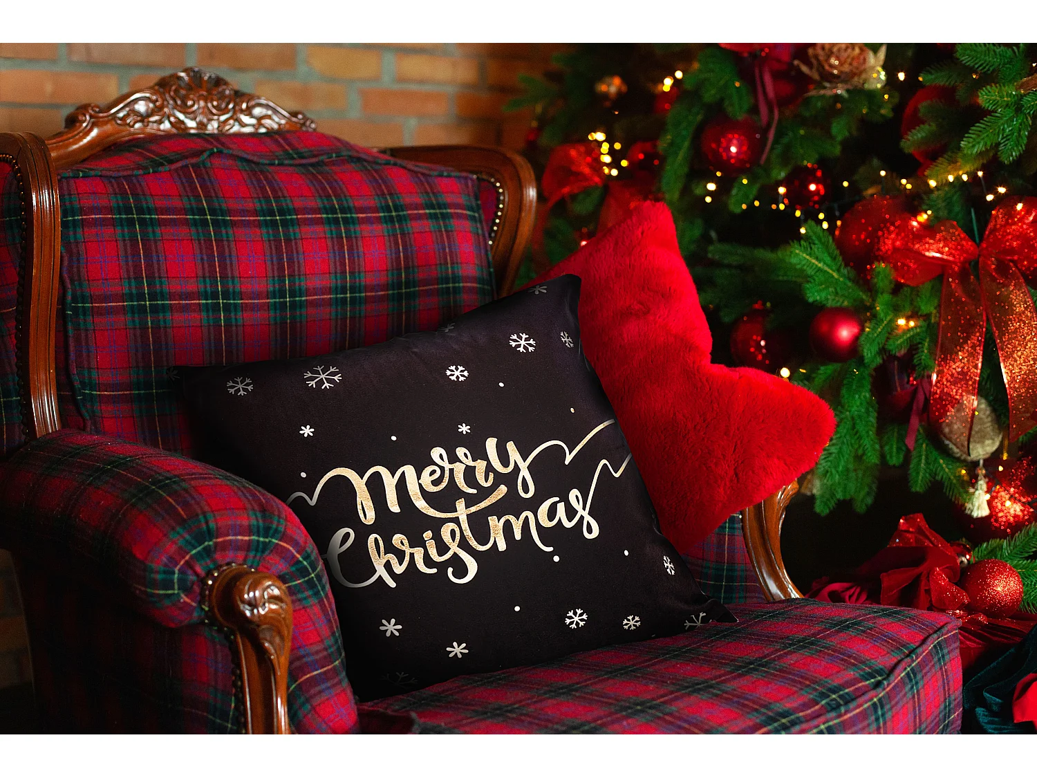 HOUSSE DE COUSSIN DE NOËL  BC25 45X45 BLACK