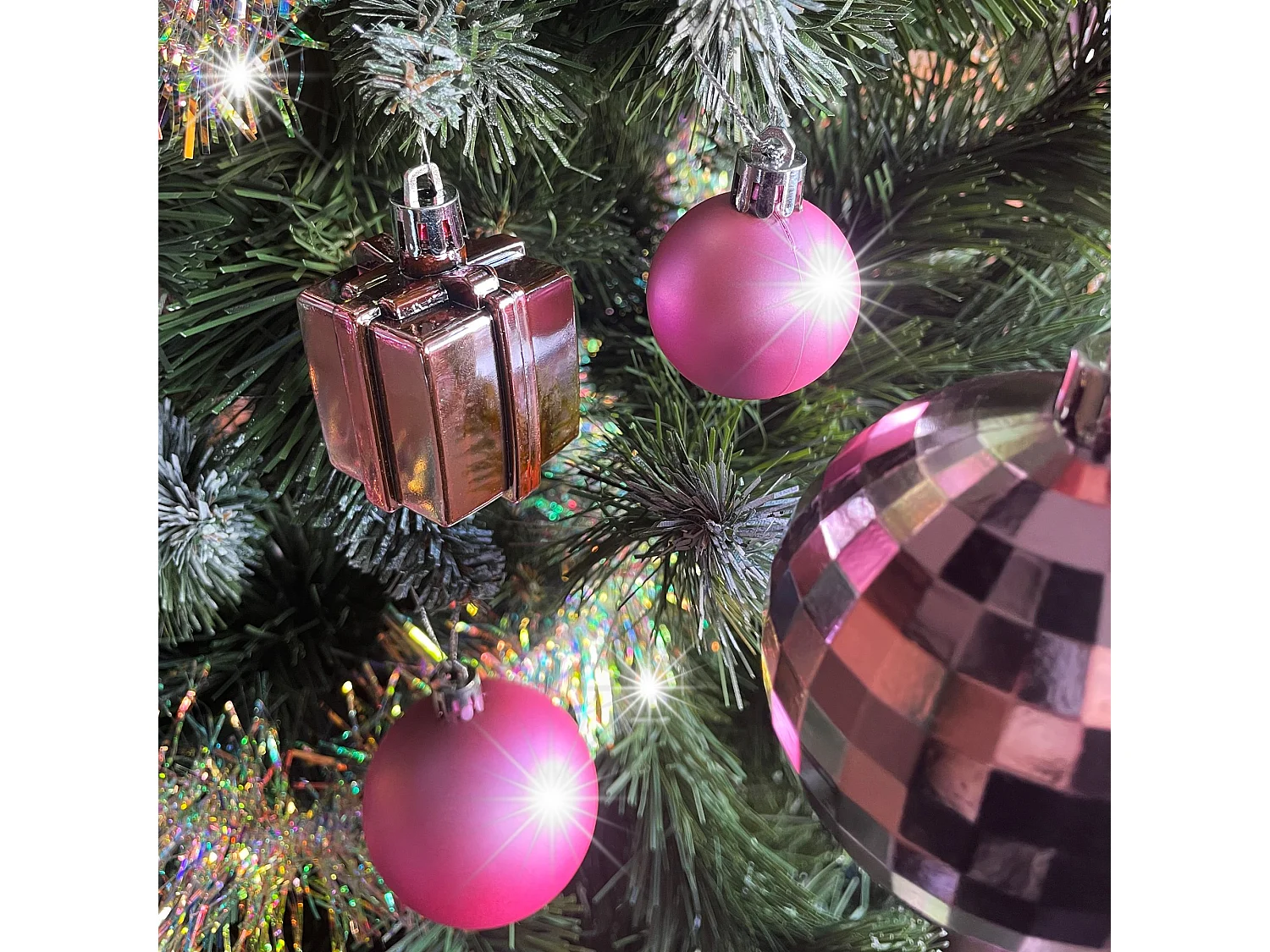 ENSEMBLE BOULES DE NOËL 208 psc PINK