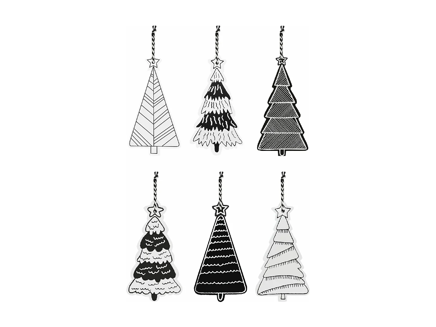 DÉCORATIONS DE L'ARBRE DE NOËL  KL-21X16 12PCS BLACK GREY
