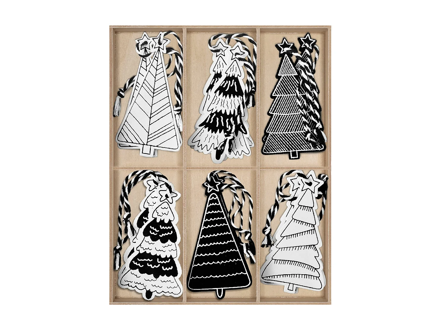 DÉCORATIONS DE L'ARBRE DE NOËL  KL-21X16 12PCS BLACK GREY