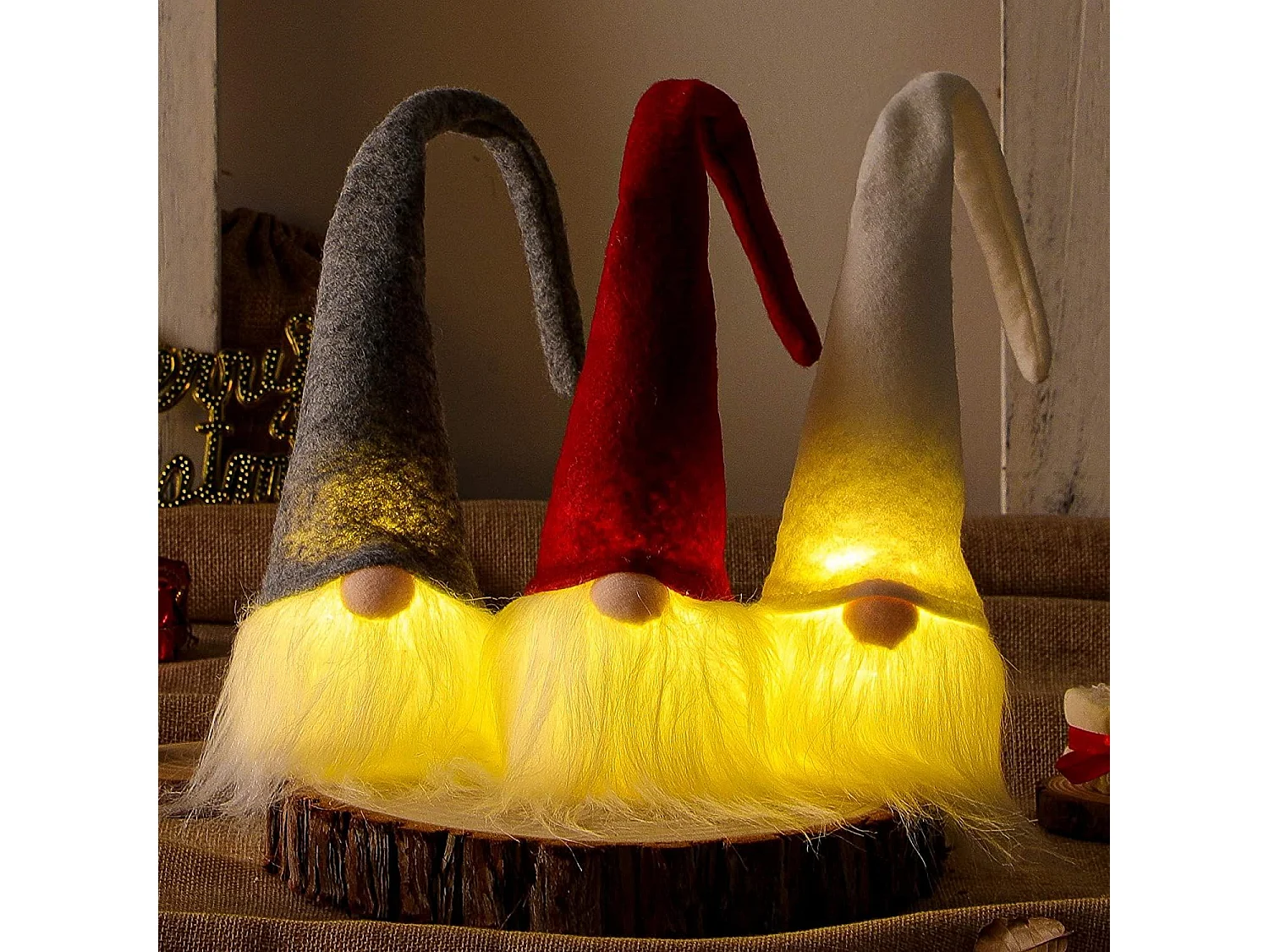 GNOME DE NOËL LED YX039 GREY 40CM GREY