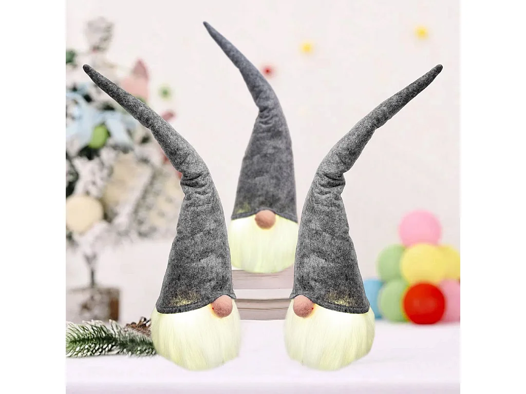 GNOME DE NOËL LED YX039 GREY 40CM GREY