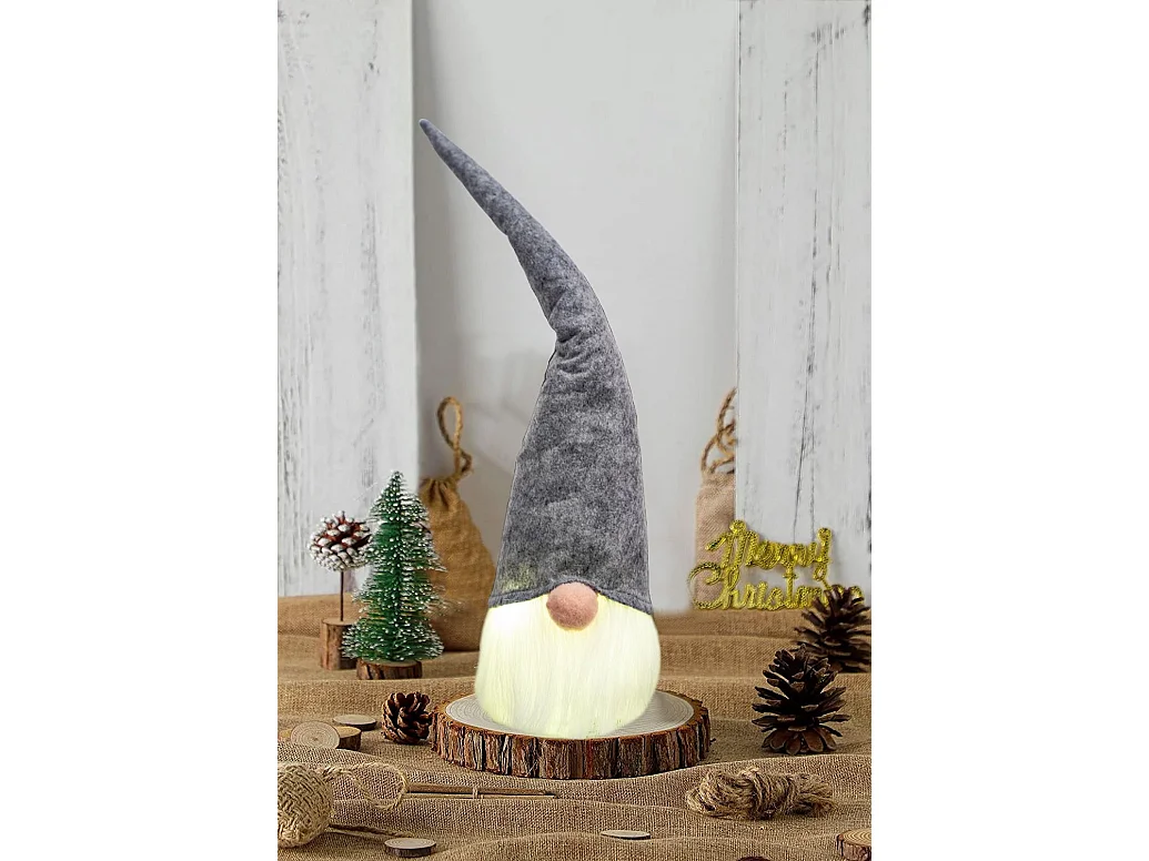 GNOME DE NOËL LED YX039 GREY 40CM GREY