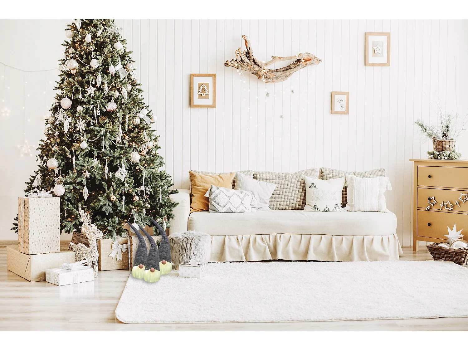 GNOME DE NOËL LED YX039 GREY 40CM GREY