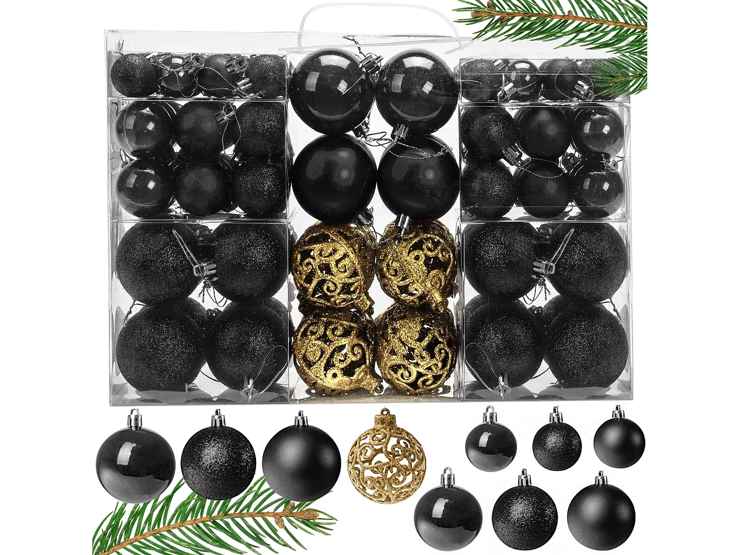 BOULES DE NOËL KL21X04 100PCS BLACK