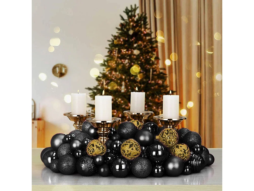BOULES DE NOËL KL21X04 100PCS BLACK