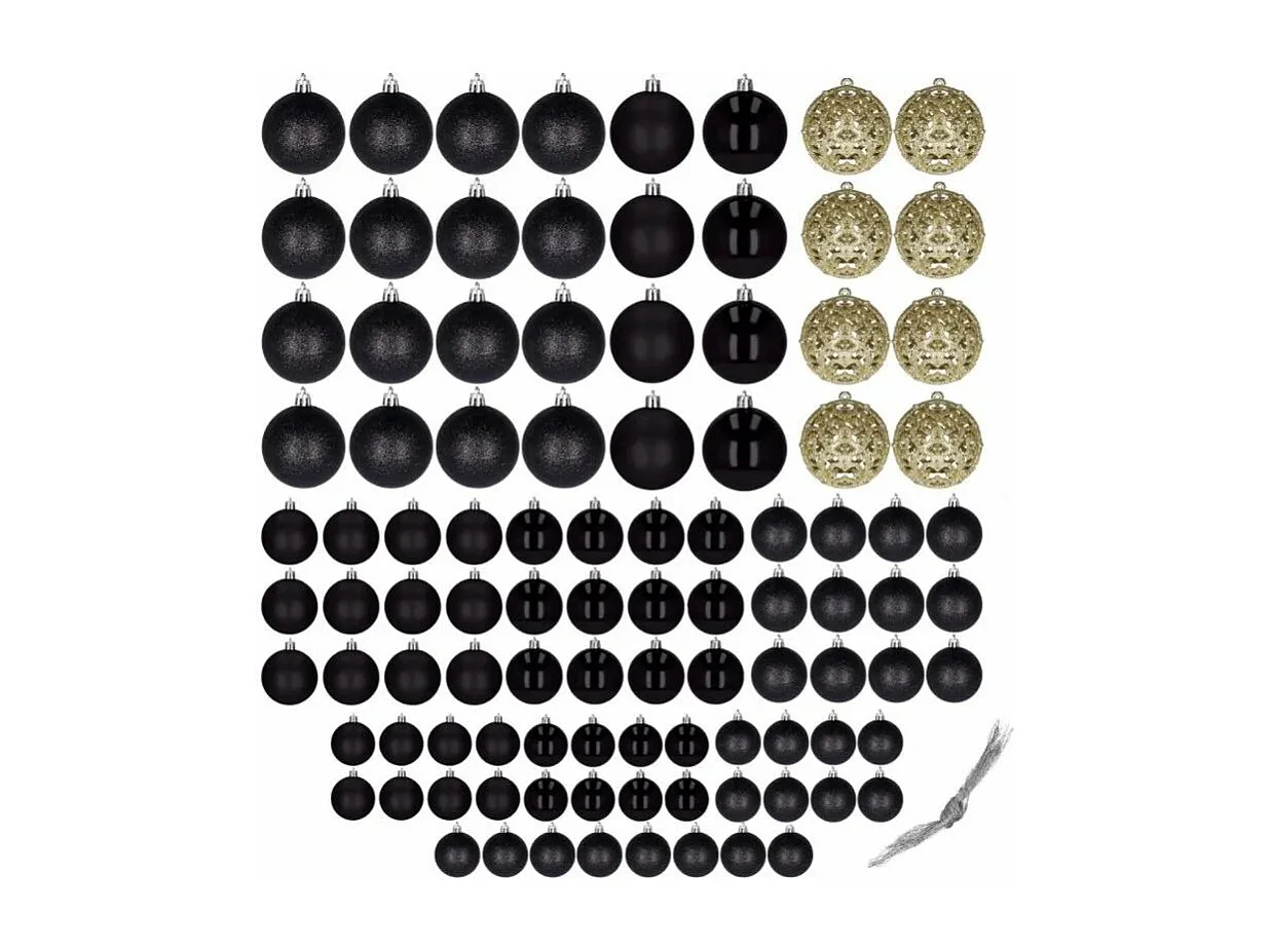 BOULES DE NOËL KL21X04 100PCS BLACK