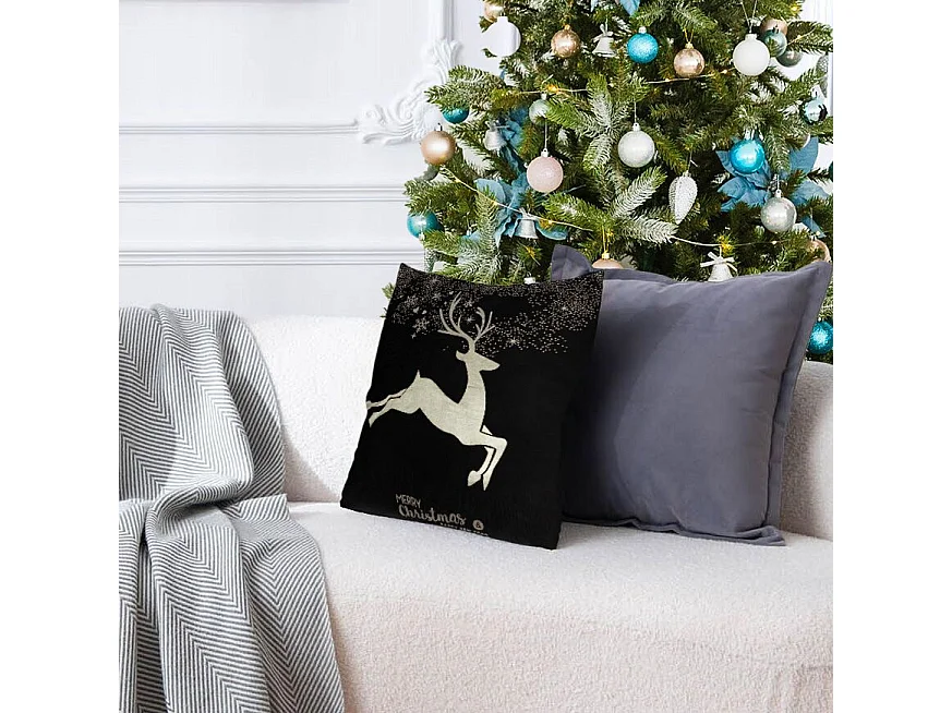 HOUSSE DE COUSSIN DE NOËL  BC21 45X45 BLACK