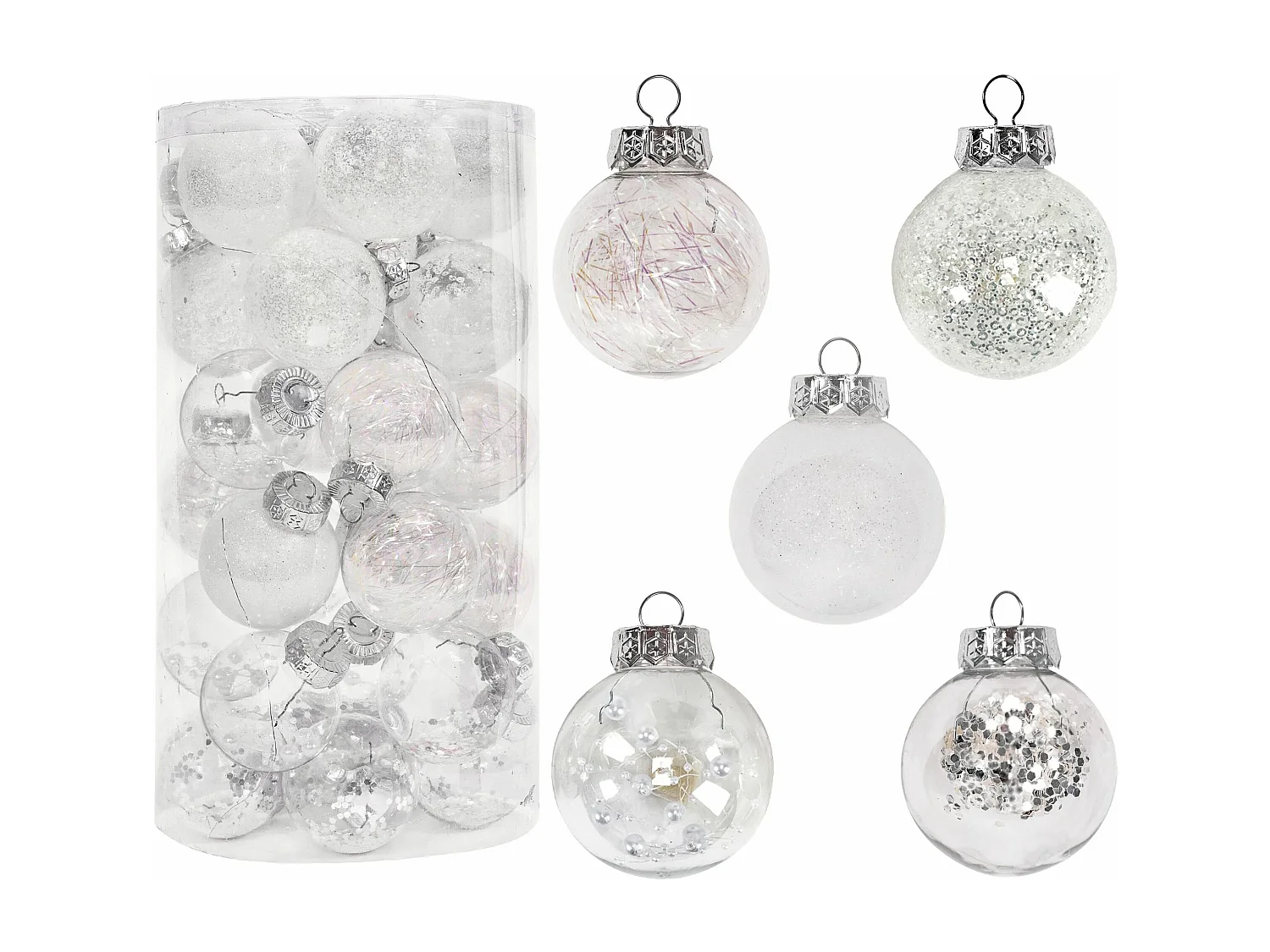 BOULES DE NOËL  SYSD1688-057 30PCS WHITE