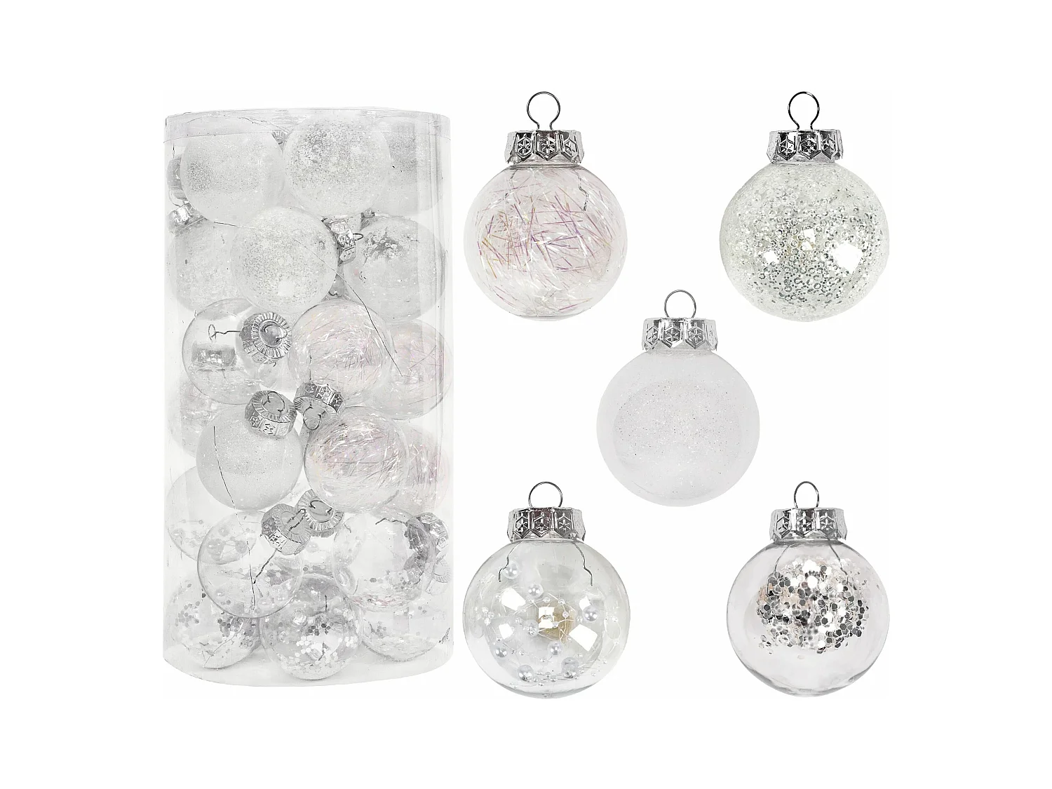 BOULES DE NOËL  SYSD1688-057 30PCS WHITE