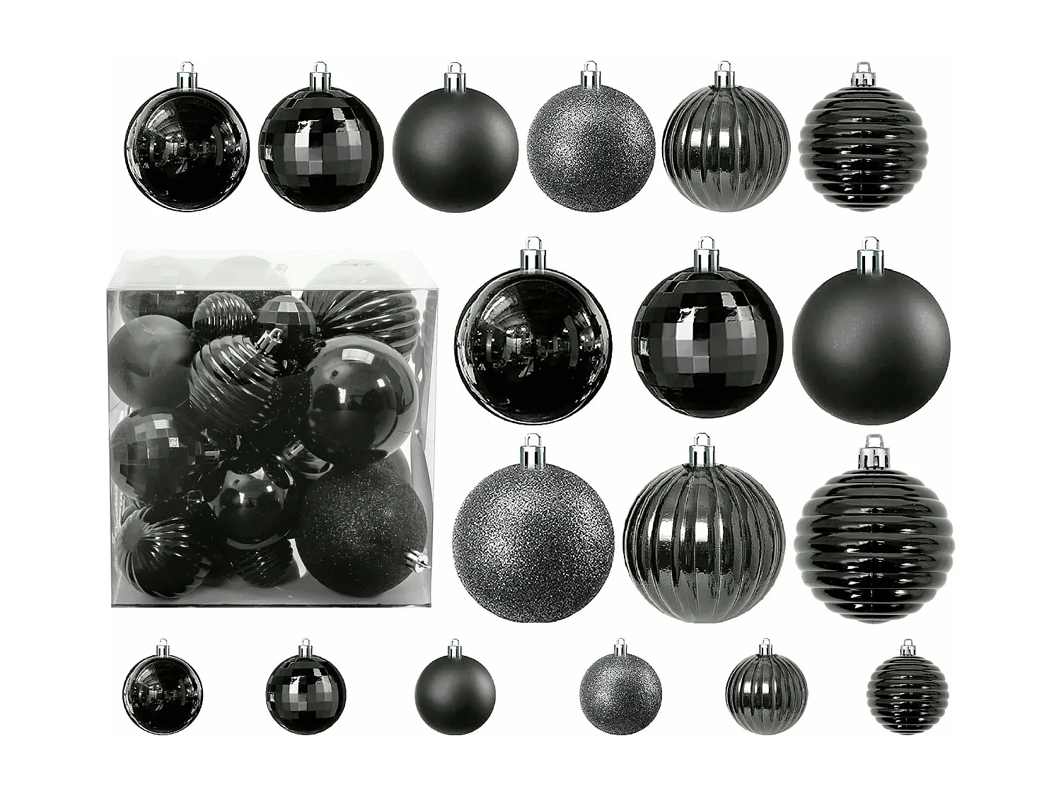 BOULES DE NOËL 311433C 36PCS NOIR