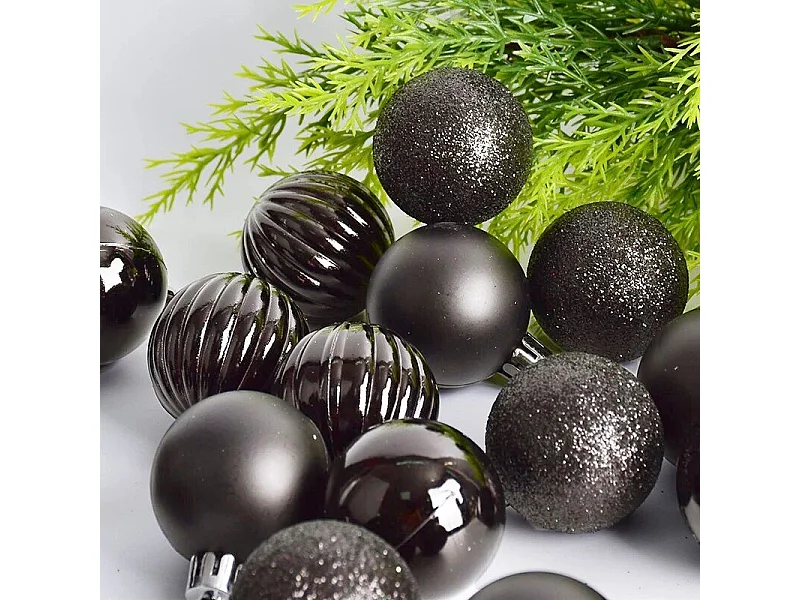 BOULES DE NOËL 311433C 36PCS NOIR
